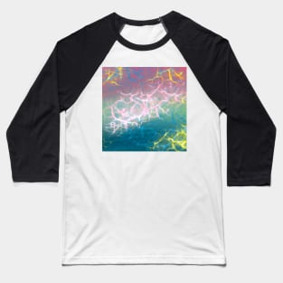 Blue Pink Marble Baseball T-Shirt